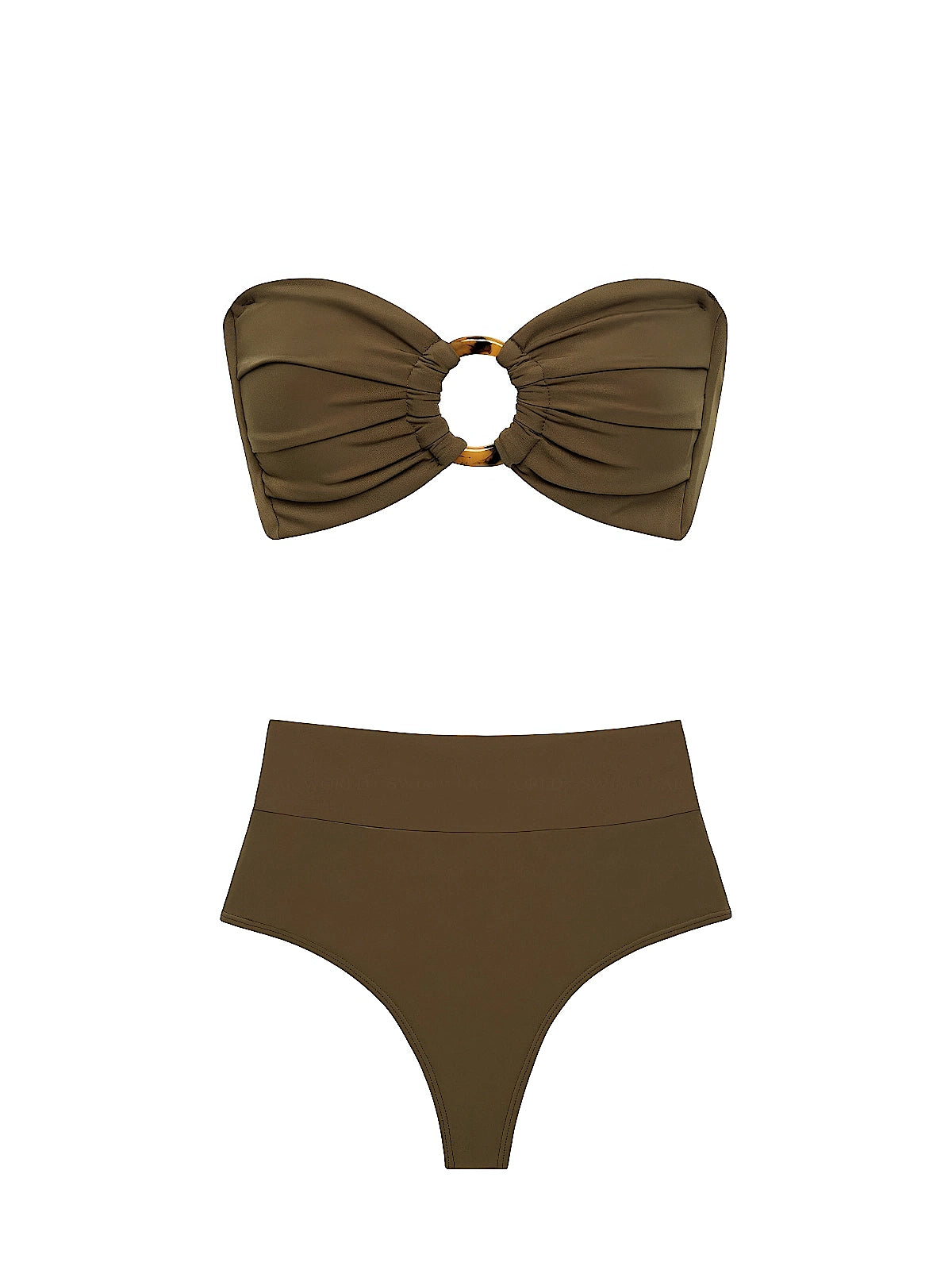 Montce: Tori Ties Bandeau-High Rise Bikini