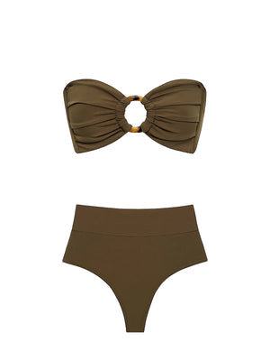Montce: Tori Ties Bandeau-High Rise Bikini (BT910-BB956)