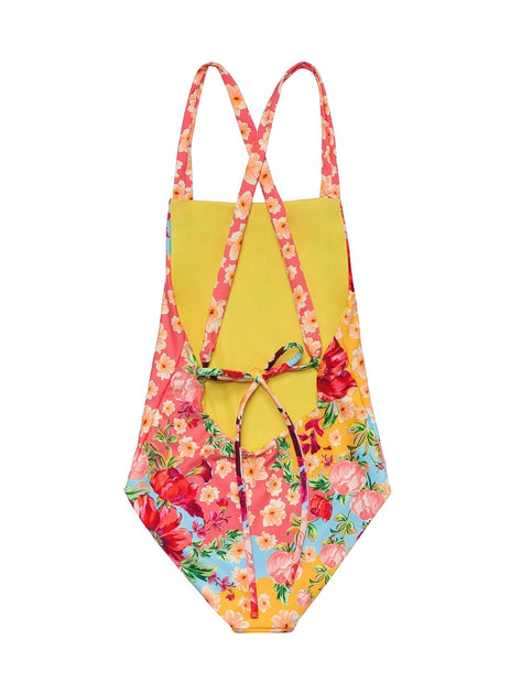 ワンピース水着 Fan Print One Piece Kids Swimsuit White Walker シングルストラップ・ワンピース 水着 FKS030L