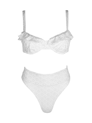 Soah: Stella Bustier-Erica Highwaisted Bikini (STELLABSTRT-WHT-ERICAHWB-WHT)