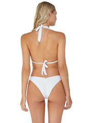 PQ Swim: Beaded Brynn Halter-Basic Ruched Bikini (WHT-792H-WHT-211)