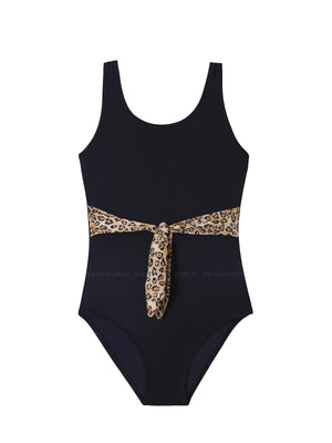 PQ Swim Kids: Belted Bow One Piece (LEO-603P)