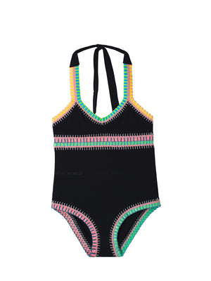 PQ Swim Kids: Rainbow Embroidered One Piece (BPI-606P)