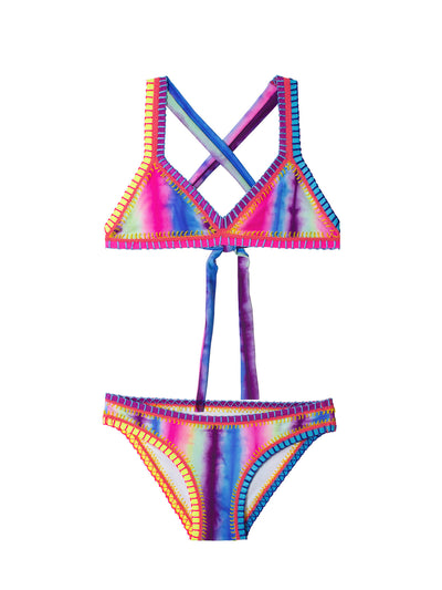 PQ Swim Kids: Rainbow Embroidered Bikini (TIE-836B)