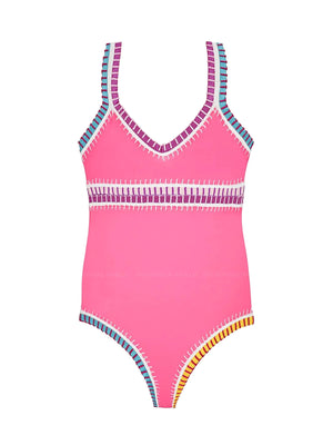 PQ Swim Kids: Rainbow Embroidered One Piece (HPK-606P)