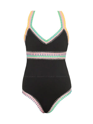 PQ Swim Kids: Rainbow Embroidered One Piece (BPI-606P)