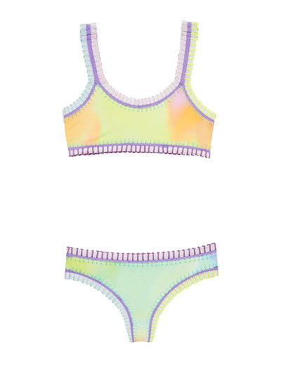 Sporty Rainbow Embroidered Bikini