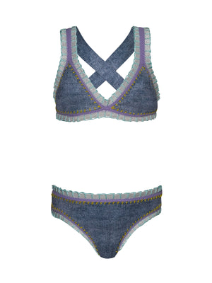 PQ Swim Kids: Rainbow Embroidered Bikini (INS-836B)