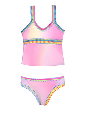 PQ Swim Kids: Rainbow Embroidered Tankini (CTD-871T)