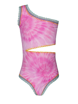 PQ Swim Kids: Rainbow Embroidered One-Piece (AMA-1298P)