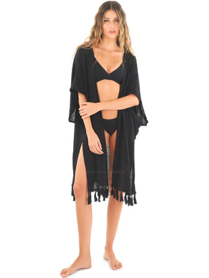 Malai: Black Lazare Kimono (A04001)