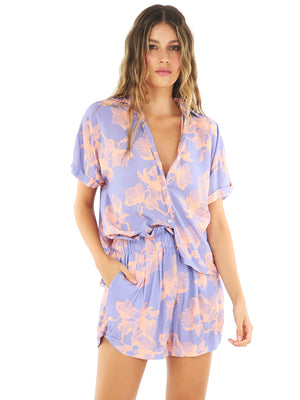 Malai: Crystal Orchids Meridien Shirt-Crystal Orchids Eli Shorts (C90162-A12162)