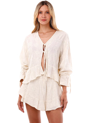 Malai: Luster Ruffle Shirt (C106326)