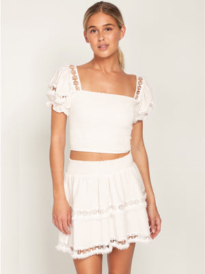 Peixoto: Mika Crop-Simone Skirt (42207-WHT-42206-WHT)