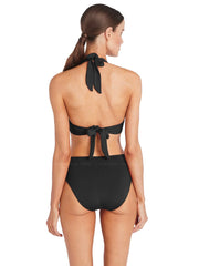 Robin Piccone: Aubrey Halter-Ava High Waist Bikini (221703-BLK-221769-BLK)