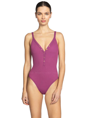 Robin Piccone: Amy One Piece V Neck (220813-LTS)