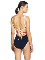 Robin Piccone: Babe Laceup Back Mio One Piece (242714-NVC)