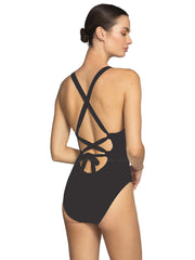Robin Piccone: Margot One Piece Lace Up Back (243713-BLK)