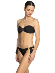 Robin Piccone: Margot Bandeau With Ring-Margot 1 With Ring Bikini (243708-BLK-243765-BLK)