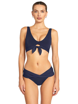 Robin Piccone: Ava Over Shoulder-Ava Twist Bikini (251701-NAV-221766-NAV)