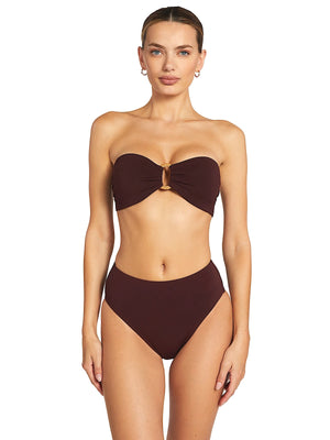 Robin Piccone: Margot Bandeau-Ava High Waist Bikini (243708-CRB-221769-CRB)