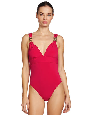 Robin Piccone: Jane V Plunge One-Piece (252820-ROS)