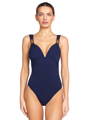 Robin Piccone: Jane V Plunge One-Piece (252820-NAV)