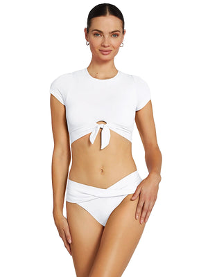 Robin Piccone: Ava T-Shirt-Ava Twist Bikini (251709-WHT-221766-WHT)