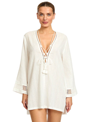 Robin Piccone: Marina Lace Up Tunic (262017-WHT)
