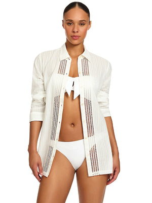 Robin Piccone: Marina Long Sleeve Shirt (262032-WHT)