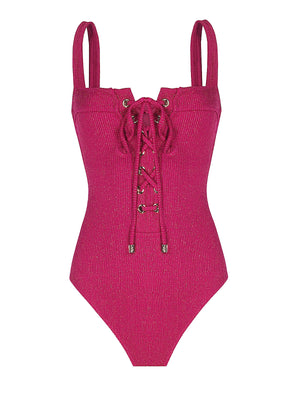 Anais Margaux: Lea Rib Glitter One-Piece (LEAPNK)