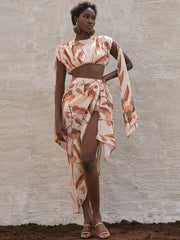 Andrea Iyamah: Halima Cropped-Halima Wrap Skirt (RS22T1C-LEAF-RS22SK1C-LEAF)