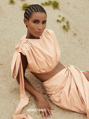Andrea Iyamah: Halima Cropped-Halima Wrap Skirt (RS22T1B-NDE-RS22SK1B-NDE)