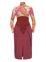Andrea Iyamah: Collo Turtleneck Bodysuit-Sita Corset Skirt (F23KL3-EVE-F23S3B-EVE)