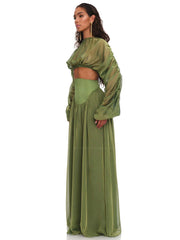 Andrea Iyamah: Pado Crop-Pado Corset Maxi Skirt (S24T10-LIME-S24S10-LIME)
