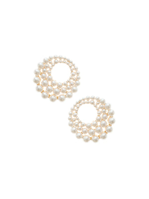 Ettika: Blushing Pearl 18k Gold Plated Earrings (E3045-PRL-G)