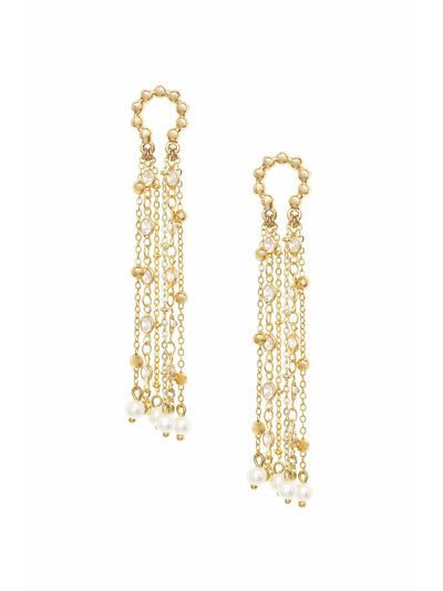 Ettika: Pearly Gates 18k Gold Plated Earrings (E3028-PRL-CL-G)