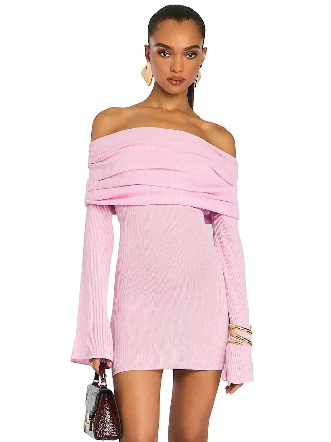 galli mini dress SER.O.YA Women's Galli Rib Knit Mini Dress - Pink