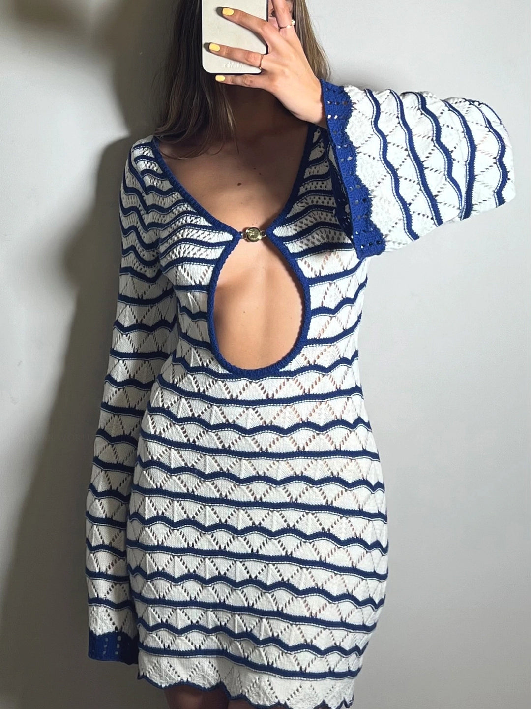 ★PLAGE_seoul★ Linen Cutout Dress_Red/Blue Stripes Sea View Button Down Top & Elodey Short Linen Set