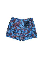 Lords of Harlech: Quack Short (LHS-QUACK-OCEAN-FLORAL-BLUE)