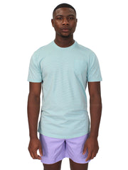 Lords of Harlech: Tate Crew Neck T-Shirt (LHK-TATE-LAGOON-STRIPE)