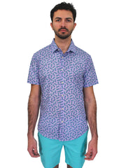 Lords of Harlech: Scott Shirt (LHS-SCOTT-SWIMMING-SEAHORSES-LAVENDER)