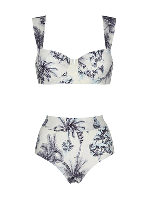 Aguaclara: Bustier Grasse Bleue 64-High Rise Grasse Bleue 19 Bikini (GRASSE-64-GRASSE-19)
