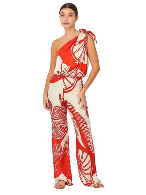 Aguaclara: Lemon 441 One-Shoulder Blouse-Lemon 495 Pants (LEMON-441-LEMON-495)
