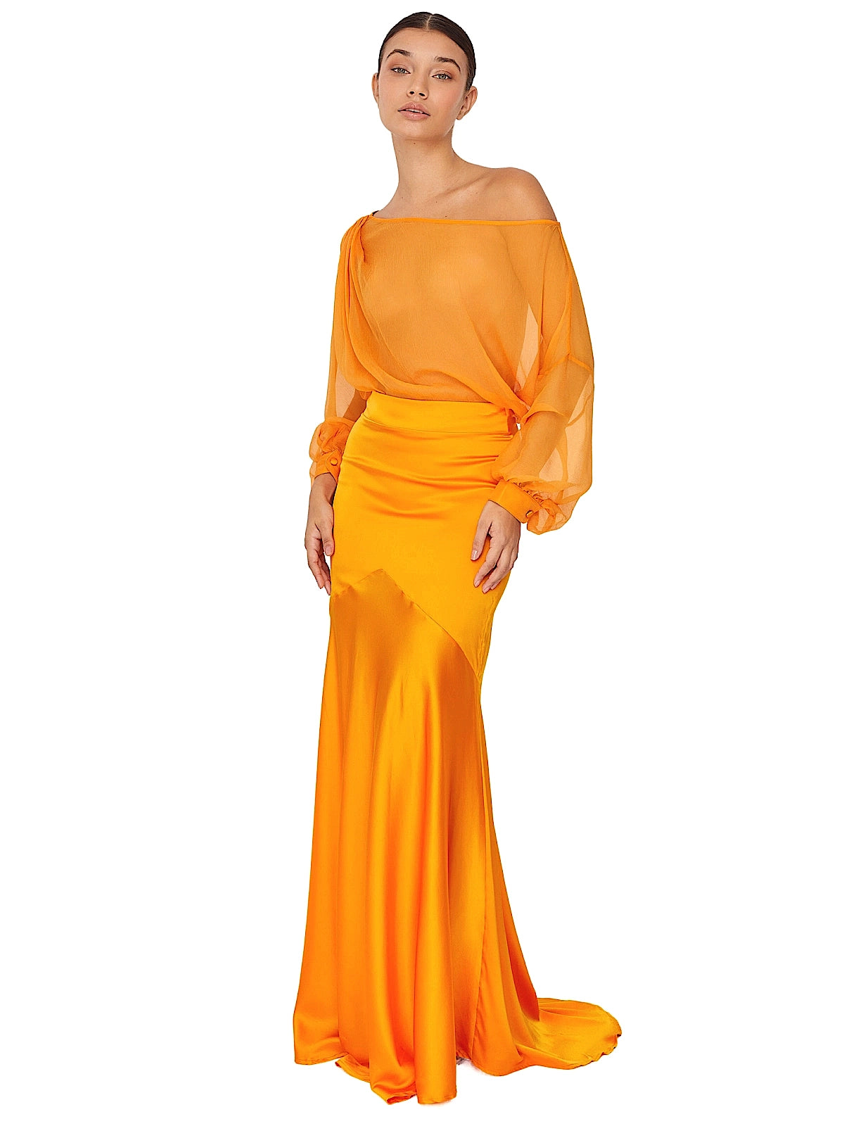 Aguaclara: Papaya 439 Blouse-Papaya 523 Mermaid Skirt ::RET