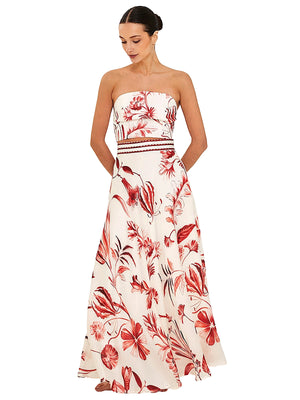 Aguaclara: Rouge-412 Bustier-Rouge-528A Maxi Skirt (ROUGE-412-ROUGE-528A)