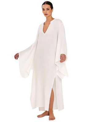 Aguaclara: Blanc-351 Long Kaftan (BLANC-351)