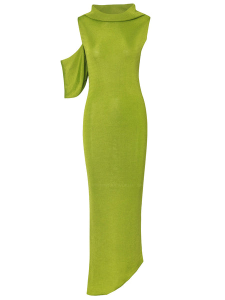 alba maxi dress Baobab: Color:Citron Green Emerald Green One Shoulder 100% Cotton SMT_SA_FY27JULYKSALENSA