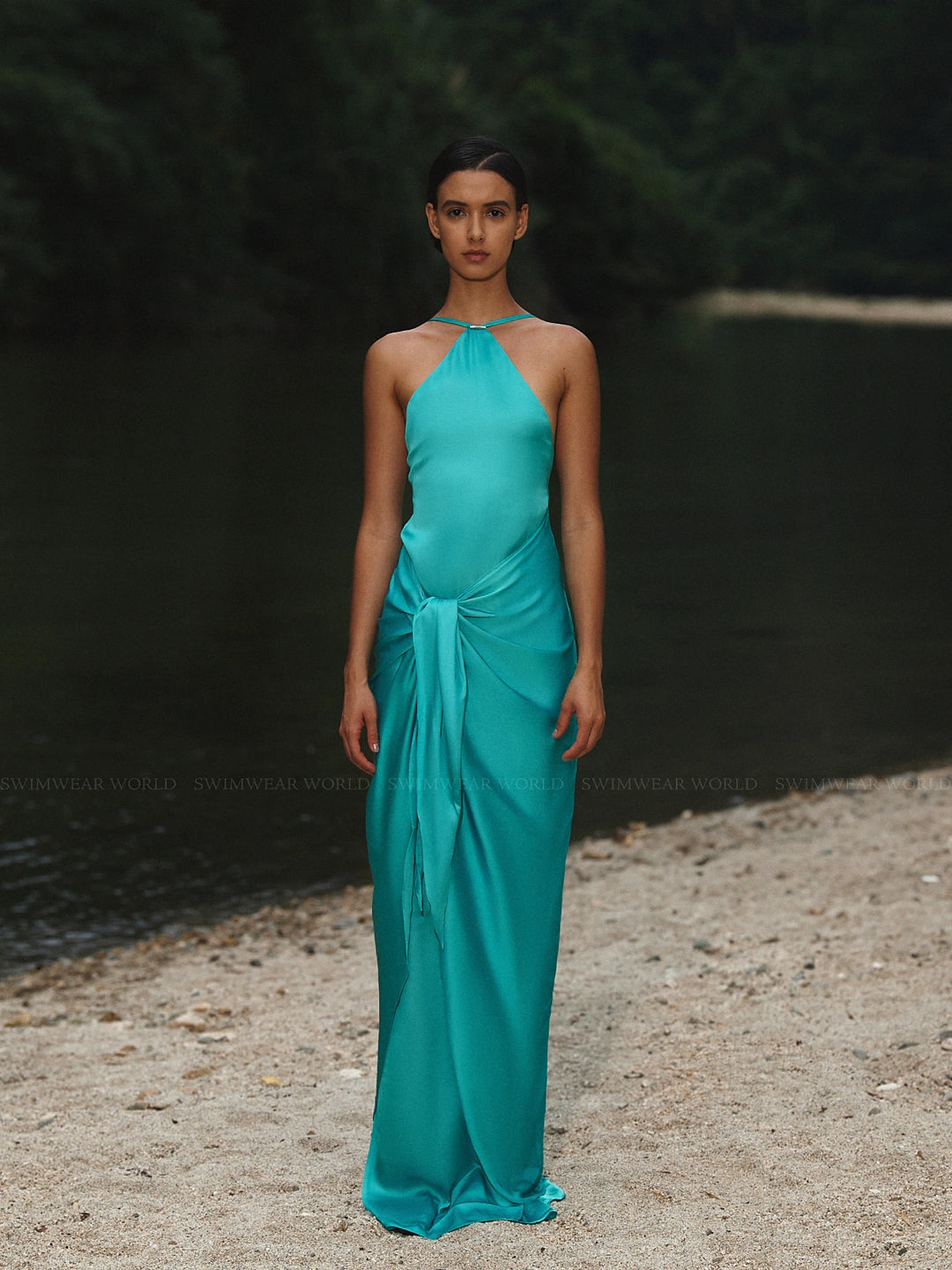 green emerald velvet dress Iara Maxi Dress in Green main image 0