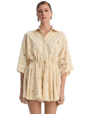 Lilamie Rome Oversized Short Jumpsuit in Beige (LS25-ROMJS-BEG-OS)
